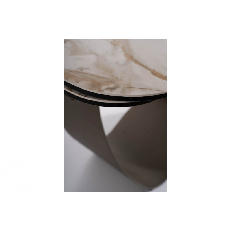 STÓŁ INFINITY CERAMIC BIAŁY AMBER BIANCO/BRĄZOWY 160(240)X95