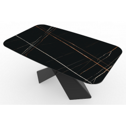 Rozkładany ceramiczny stół Avangard II czarny mat 160(240)x95