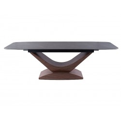 Rozkładany ceramiczny stół Dolce Ceramic szary marmur/orzech 180(240)x95