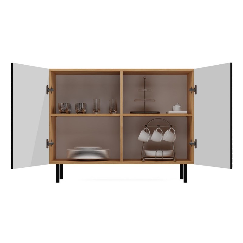 Komoda z ryflowanymi frontami Nicolla B czarna