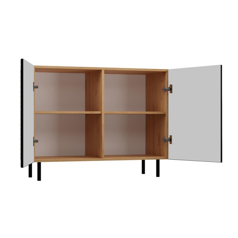 Komoda z ryflowanymi frontami Nicolla B czarna