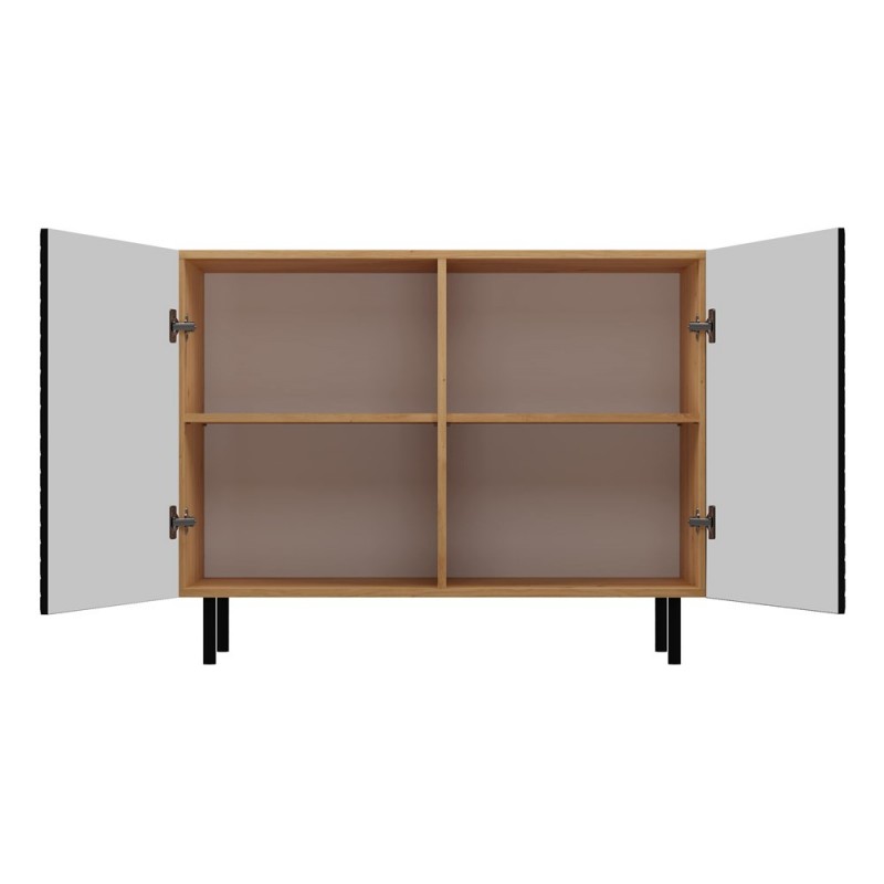 Komoda z ryflowanymi frontami Nicolla B czarna