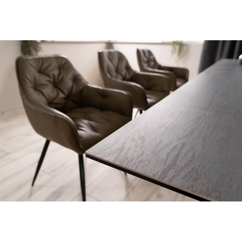 Stół ceramiczny Westin Ceramic brąz efekt drewna/czarny