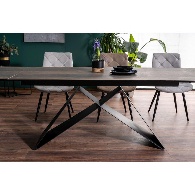 Stół ceramiczny Westin Ceramic brąz efekt drewna/czarny