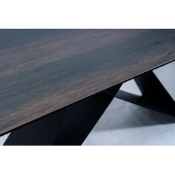 Stół ceramiczny Westin Ceramic brąz efekt drewna/czarny