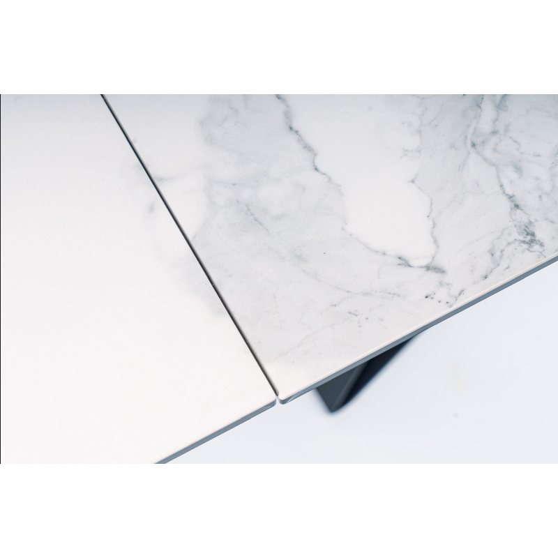 STÓŁ WESTIN III CERAMIC BIAŁY MARMUR/CZARNY MAT (180-260)X90