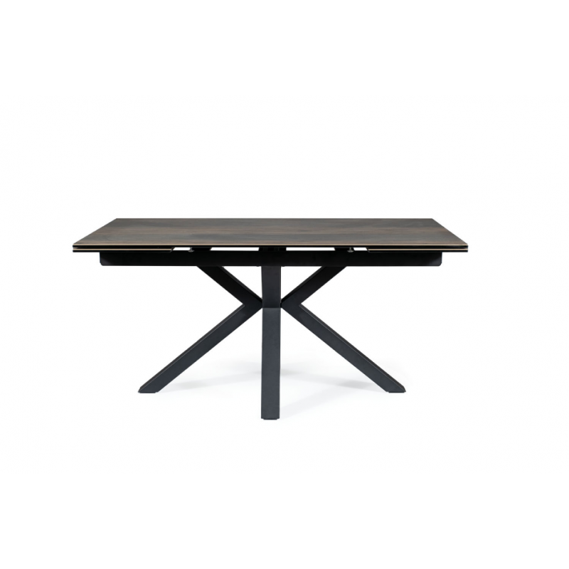 STÓŁ COLUMBUS CERAMIC BRĄZOWY EFEKT DREWNA/CZARNY 160(240)X90