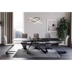 STÓŁ DIUNA CERAMIC CZARNY SAHARA NOIR/CZARNY MAT (160-240)X90