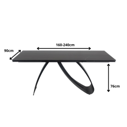 Ceramiczny stół Diuna Ceramic czarny sahara noir/czarny mat