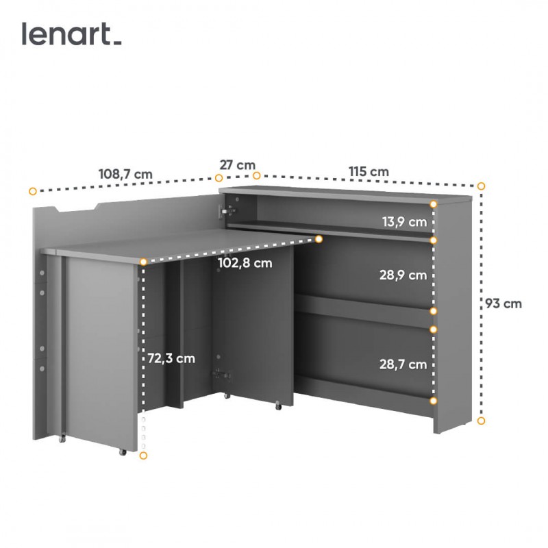 Biurko rozkładane WORK CONCEPT CW-01L Lenart
