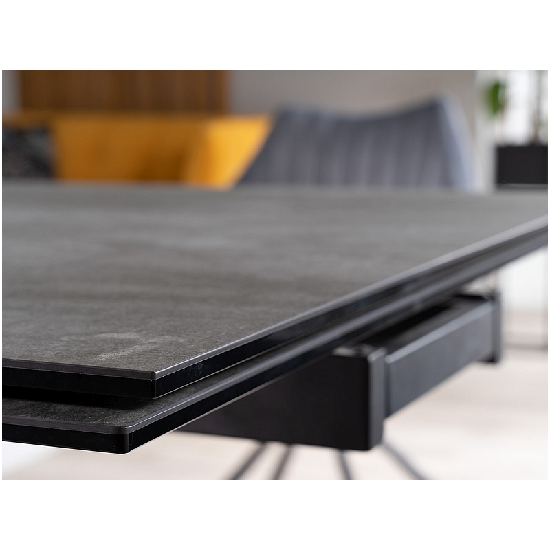 Rozkładany stół Salvadore Ceramic szary marmur/czarny mat