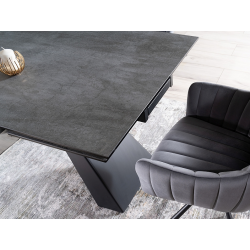 Rozkładany stół Salvadore Ceramic szary marmur/czarny mat
