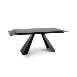 Rozkładany stół Salvadore Ceramic brąz efekt drewna/czarny mat