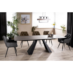Rozkładany stół Salvadore Ceramic brąz efekt drewna/czarny mat