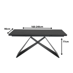 Stół ceramiczny Westin Ceramic sahara noir/czarny