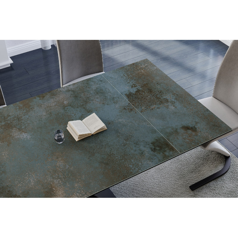 Stół ceramiczny Westin Ceramic turkus ossido verde/czarny