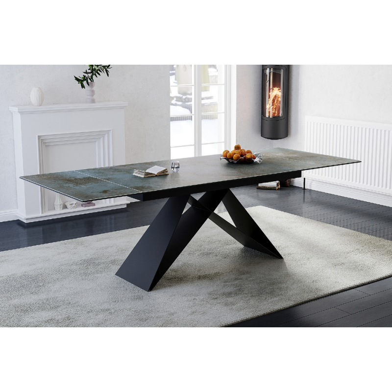 Stół ceramiczny Westin Ceramic turkus ossido verde/czarny