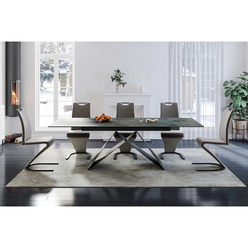 Stół ceramiczny Westin Ceramic turkus ossido verde/czarny