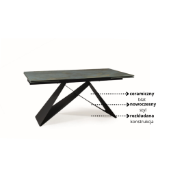 Stół ceramiczny Westin Ceramic turkus ossido verde/czarny