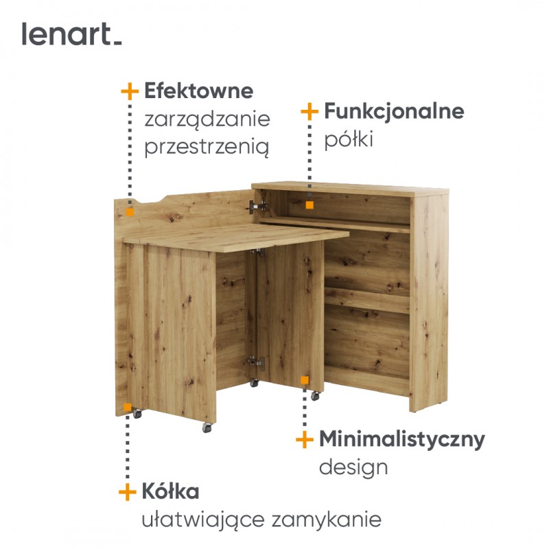 Biurko rozkładane WORK CONCEPT SLIM CW-02L Lenart