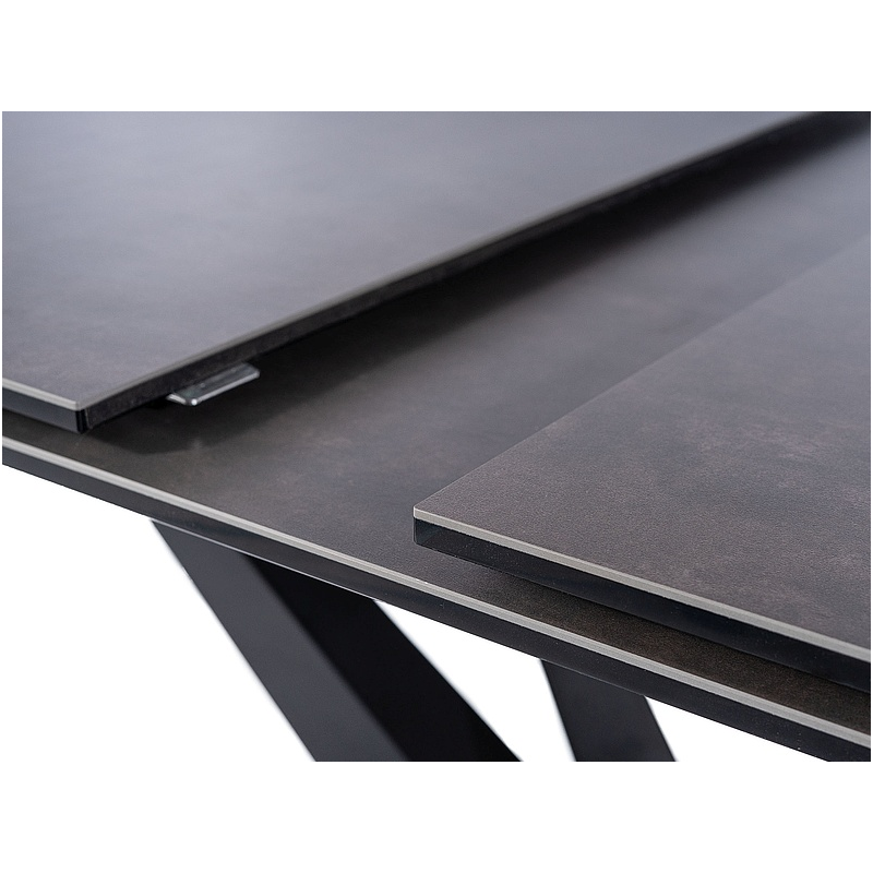 Rozkładany stół Sorento czarny efekt marmuru/czarny mat