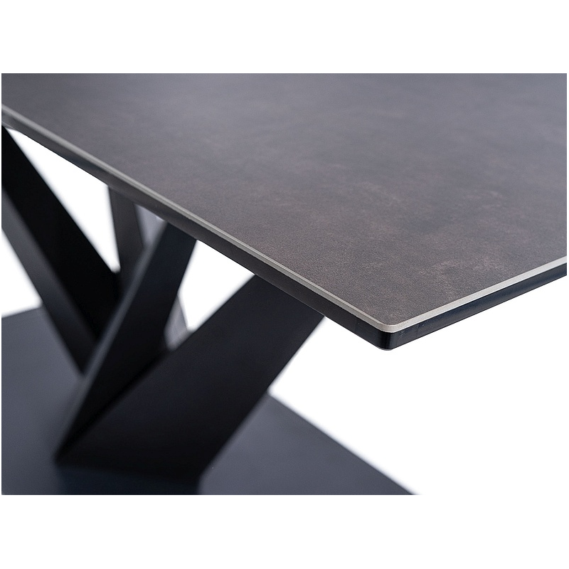 Rozkładany stół Sorento czarny efekt marmuru/czarny mat