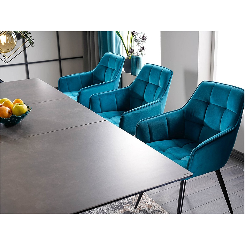 Rozkładany stół Sorento czarny efekt marmuru/czarny mat