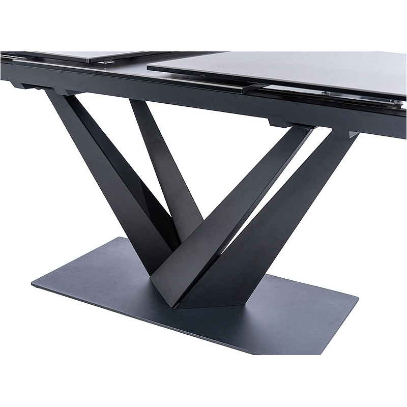 Rozkładany stół Sorento czarny efekt marmuru/czarny mat