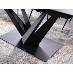Rozkładany stół Sorento czarny efekt marmuru/czarny mat