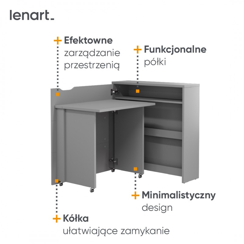 Biurko rozkładane WORK CONCEPT SLIM CW-02L Lenart