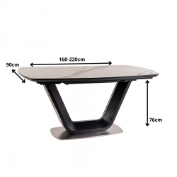 Ceramiczny stół Armani Ceramic biały efekt marmuru/czarny mat