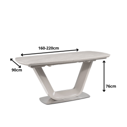 Ceramiczny stół Armani Ceramic szary efekt marmuru/szary mat