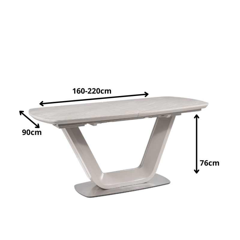 Ceramiczny stół Armani Ceramic szary efekt marmuru/szary mat