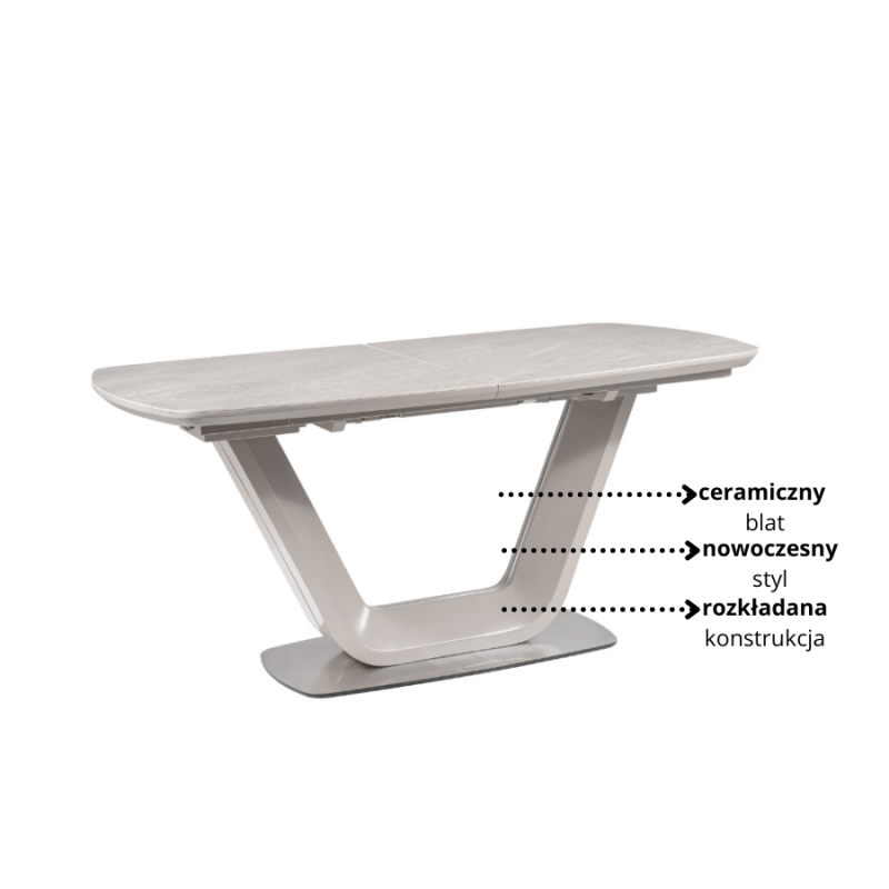 Ceramiczny stół Armani Ceramic szary efekt marmuru/szary mat