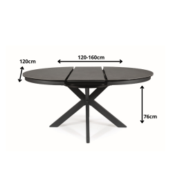 Nowoczesny stół Porto Ceramic ciemny szary/czarny mat