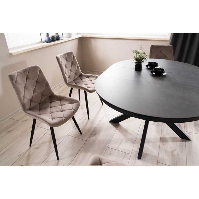 Nowoczesny stół Porto Ceramic ciemny szary/czarny mat