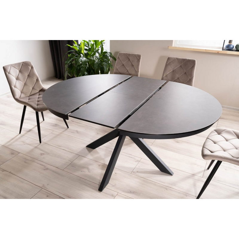 Nowoczesny stół Porto Ceramic ciemny szary/czarny mat