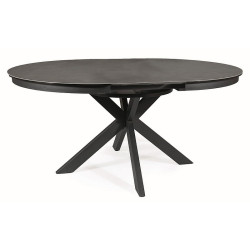 Nowoczesny stół Porto Ceramic ciemny szary/czarny mat 120(160)x120