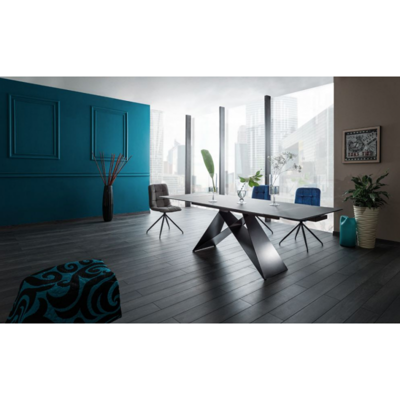 Stół rozkładany Westin I czarny/czarny mat (160-240)x90