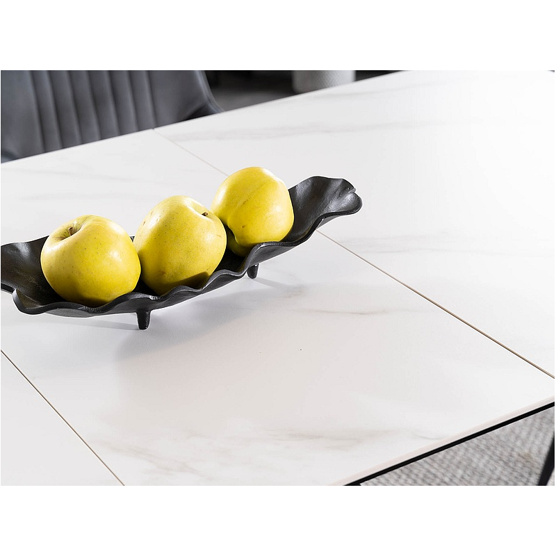 Stół rozkładany Westin SC biały efekt marmuru/czarny mat