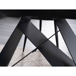 Stół rozkładany Westin SC biały efekt marmuru/czarny mat