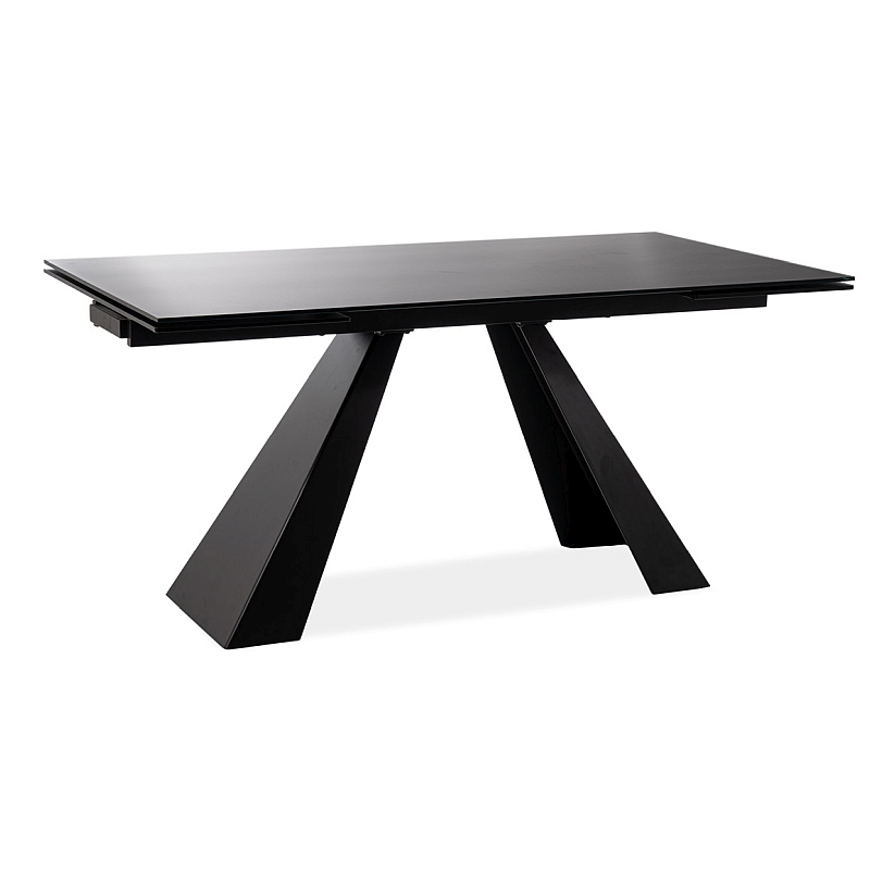 Rozkładany stół Salvadore czarny mat (120-180)x80
