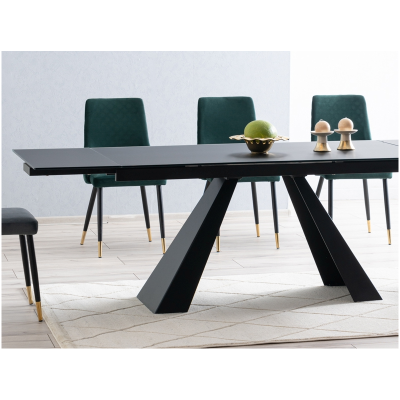 Rozkładany stół Salvadore czarny mat (160-240)x90