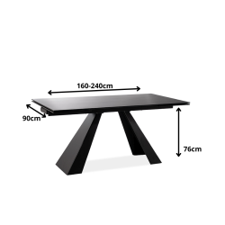 Rozkładany stół Salvadore czarny mat (160-240)x90 Rozkładany stół Salvadore czarny mat (160-240)x90