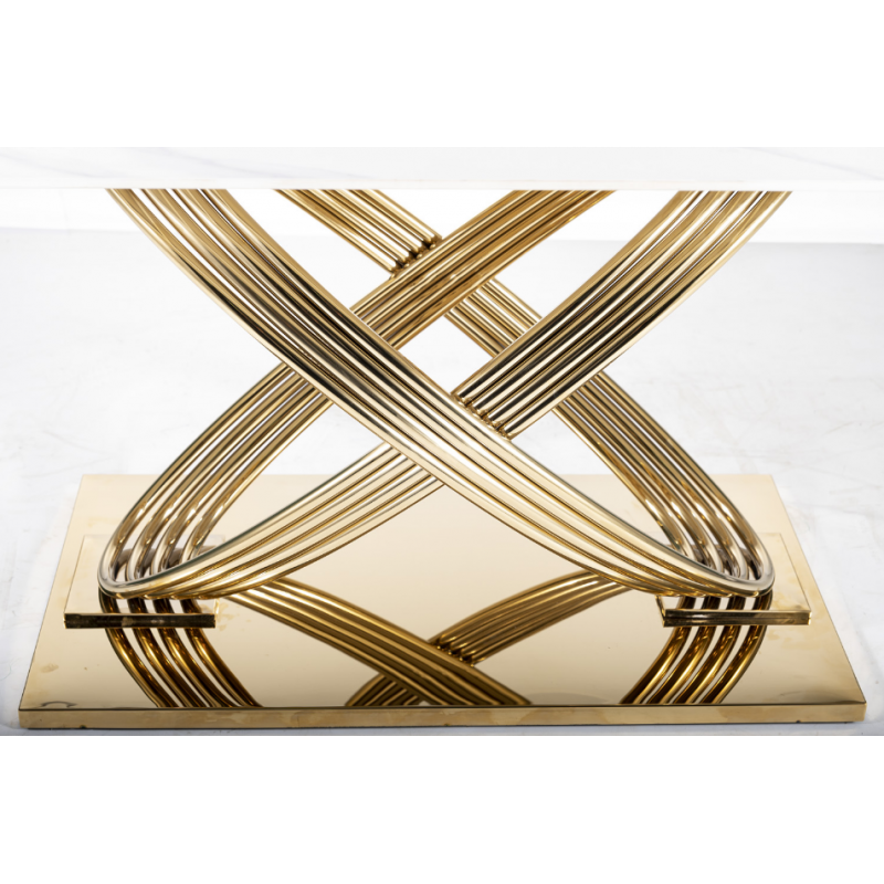 Nowoczesny stół Hermes z ceramicznym blatem biały efekt