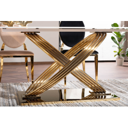 Nowoczesny stół Hermes z ceramicznym blatem biały efekt