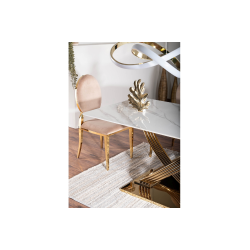 Nowoczesny stół Hermes z ceramicznym blatem biały efekt