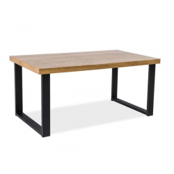 Loftowy stół Umberto okleina naturalna dąb/czarny 150x90