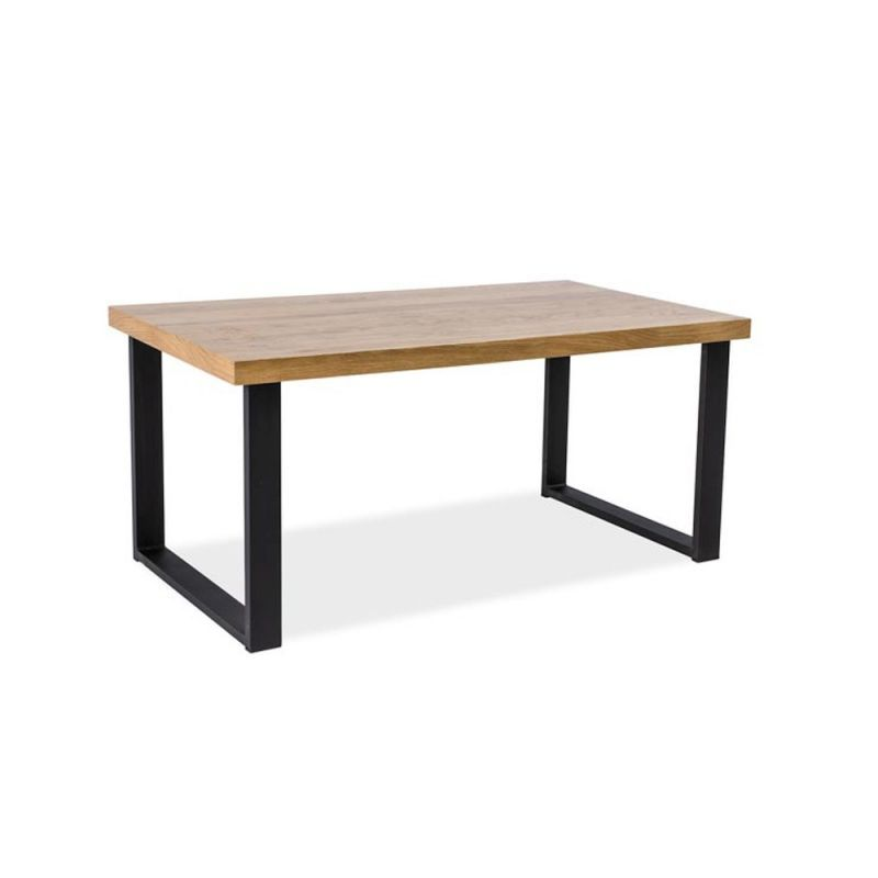 Loftowy stół Umberto okleina naturalna dąb/czarny 180x90