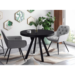 Rozkładany stół Domingo okleina naturalna czarny/czarny fi